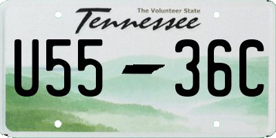 TN license plate U5536C