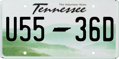 TN license plate U5536D