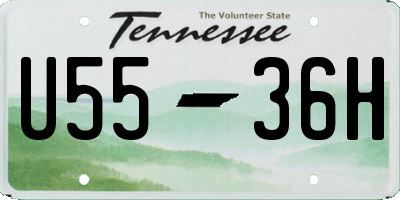 TN license plate U5536H