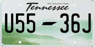 TN license plate U5536J