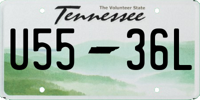 TN license plate U5536L
