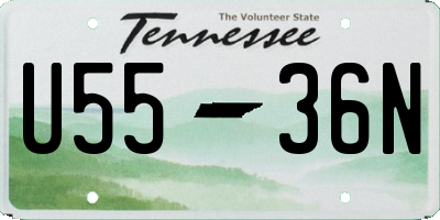 TN license plate U5536N