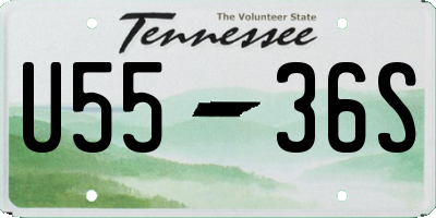 TN license plate U5536S