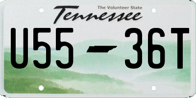 TN license plate U5536T