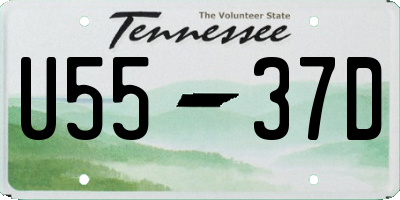 TN license plate U5537D