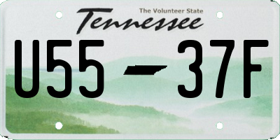 TN license plate U5537F