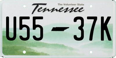 TN license plate U5537K