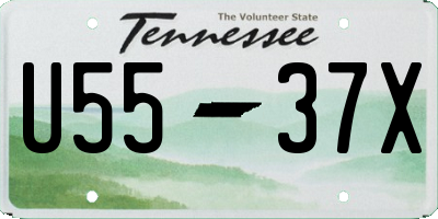 TN license plate U5537X