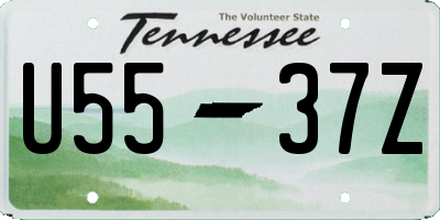 TN license plate U5537Z