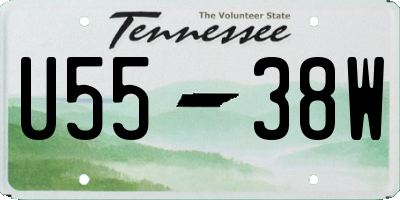 TN license plate U5538W