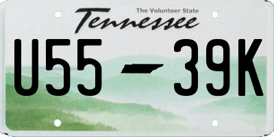 TN license plate U5539K