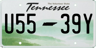 TN license plate U5539Y