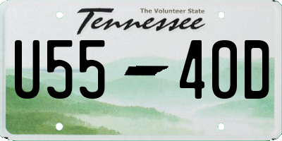 TN license plate U5540D