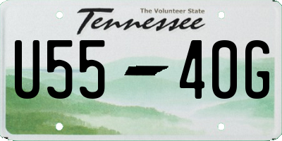 TN license plate U5540G