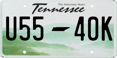 TN license plate U5540K