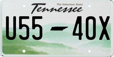 TN license plate U5540X