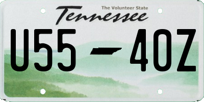 TN license plate U5540Z