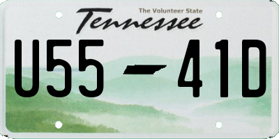 TN license plate U5541D