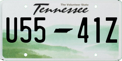 TN license plate U5541Z