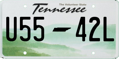 TN license plate U5542L