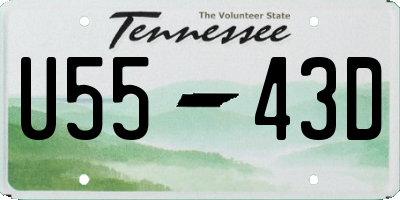 TN license plate U5543D