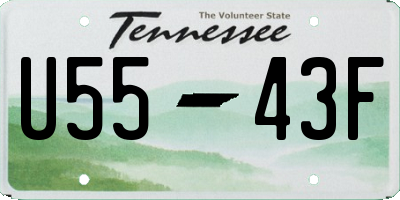 TN license plate U5543F