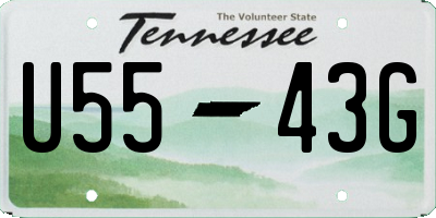 TN license plate U5543G