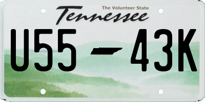 TN license plate U5543K