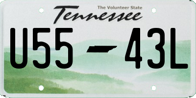 TN license plate U5543L