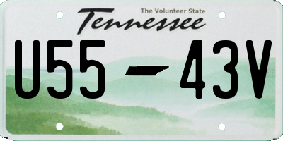 TN license plate U5543V