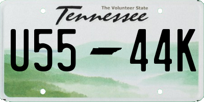 TN license plate U5544K