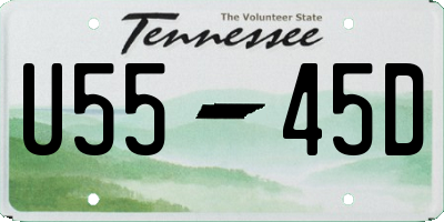 TN license plate U5545D