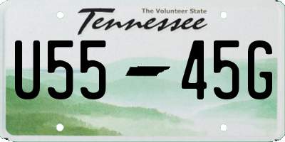 TN license plate U5545G