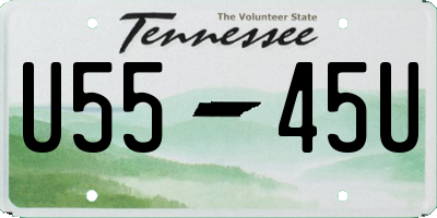 TN license plate U5545U