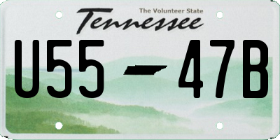 TN license plate U5547B