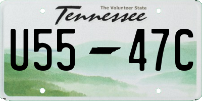 TN license plate U5547C