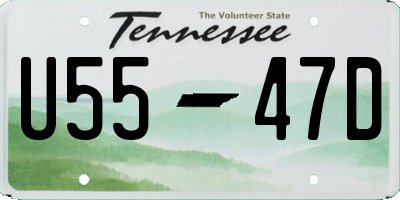 TN license plate U5547D
