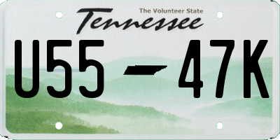TN license plate U5547K