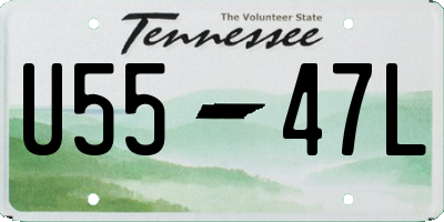 TN license plate U5547L
