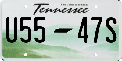 TN license plate U5547S
