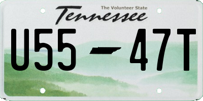 TN license plate U5547T