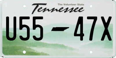 TN license plate U5547X