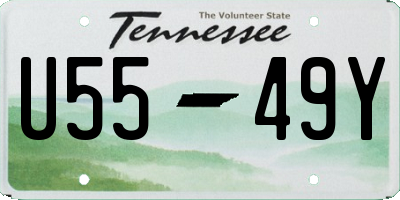 TN license plate U5549Y