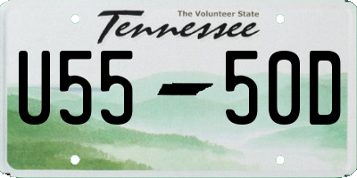 TN license plate U5550D