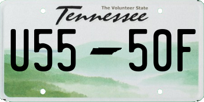 TN license plate U5550F