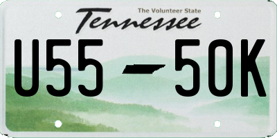 TN license plate U5550K
