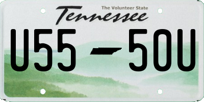 TN license plate U5550U