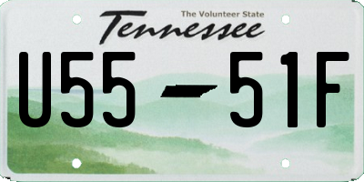 TN license plate U5551F