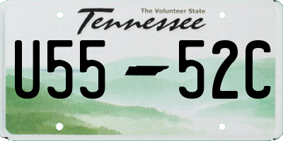 TN license plate U5552C