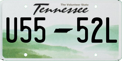 TN license plate U5552L